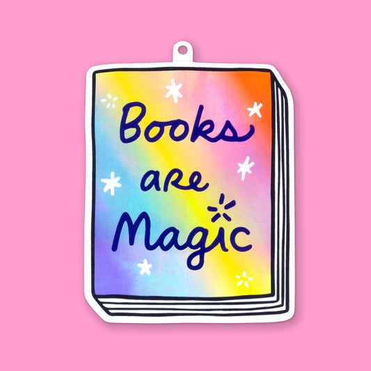Book Sticker: Books are Magic (Rainbow)
