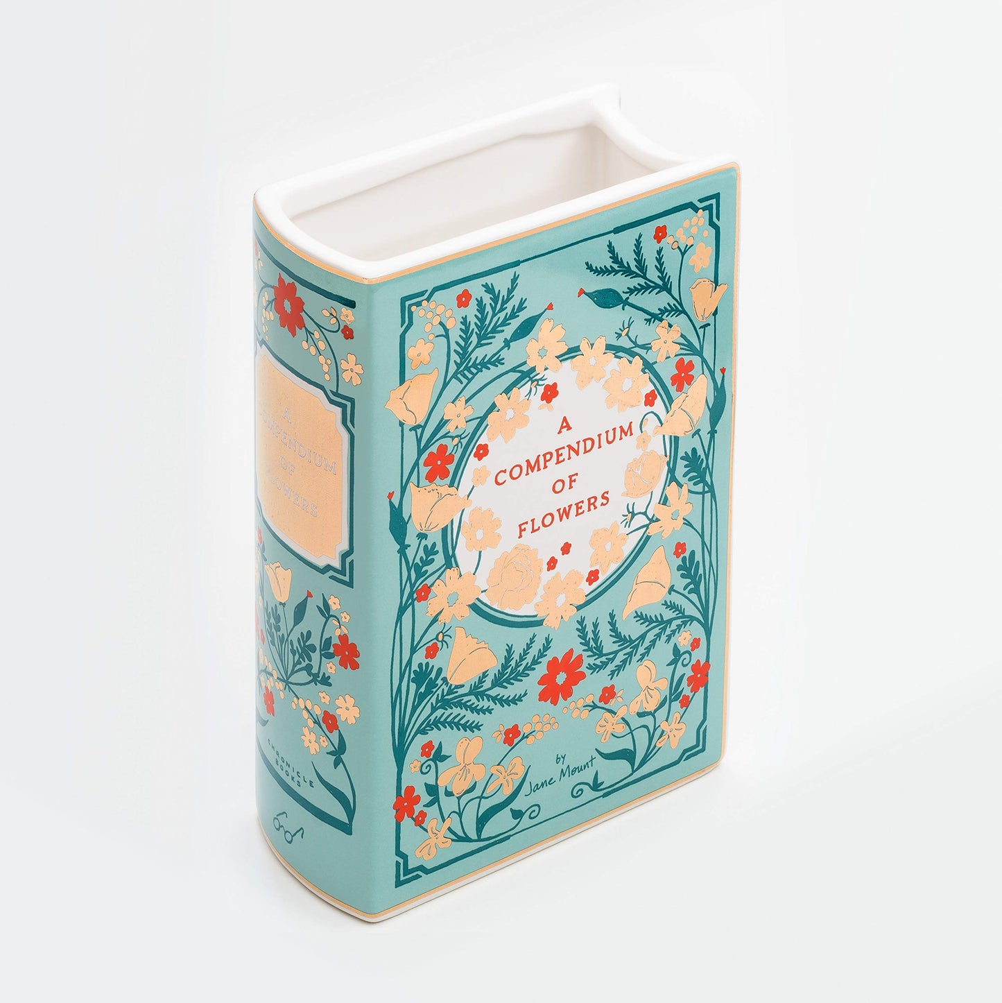 Bibliophile Ceramic Vase: A Compendium of Flowers