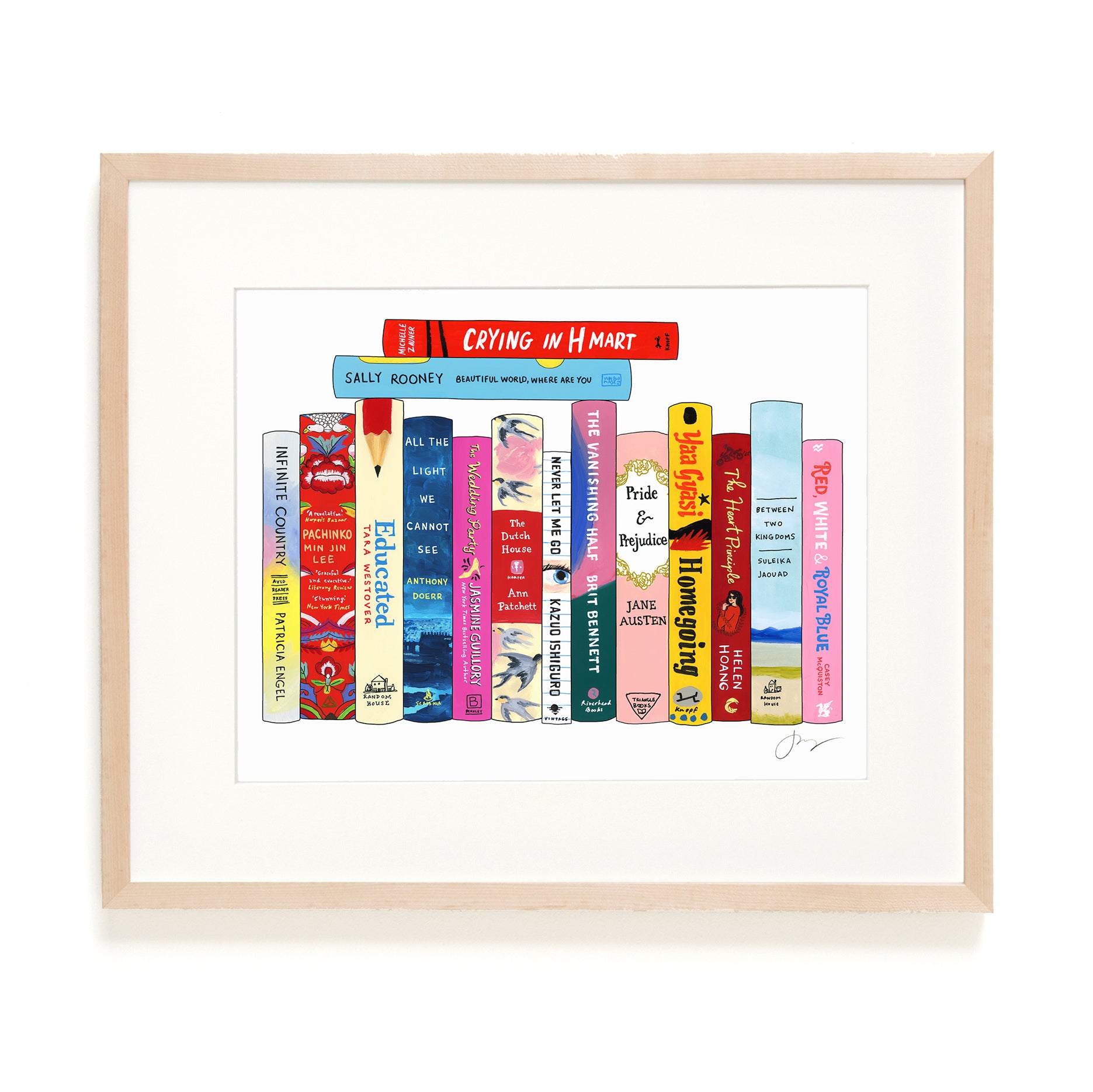 Books are my Happy Place Art Print | art on book page | bookworm gift |  bookish decor | wall decor | book art | bookish merch | book lover