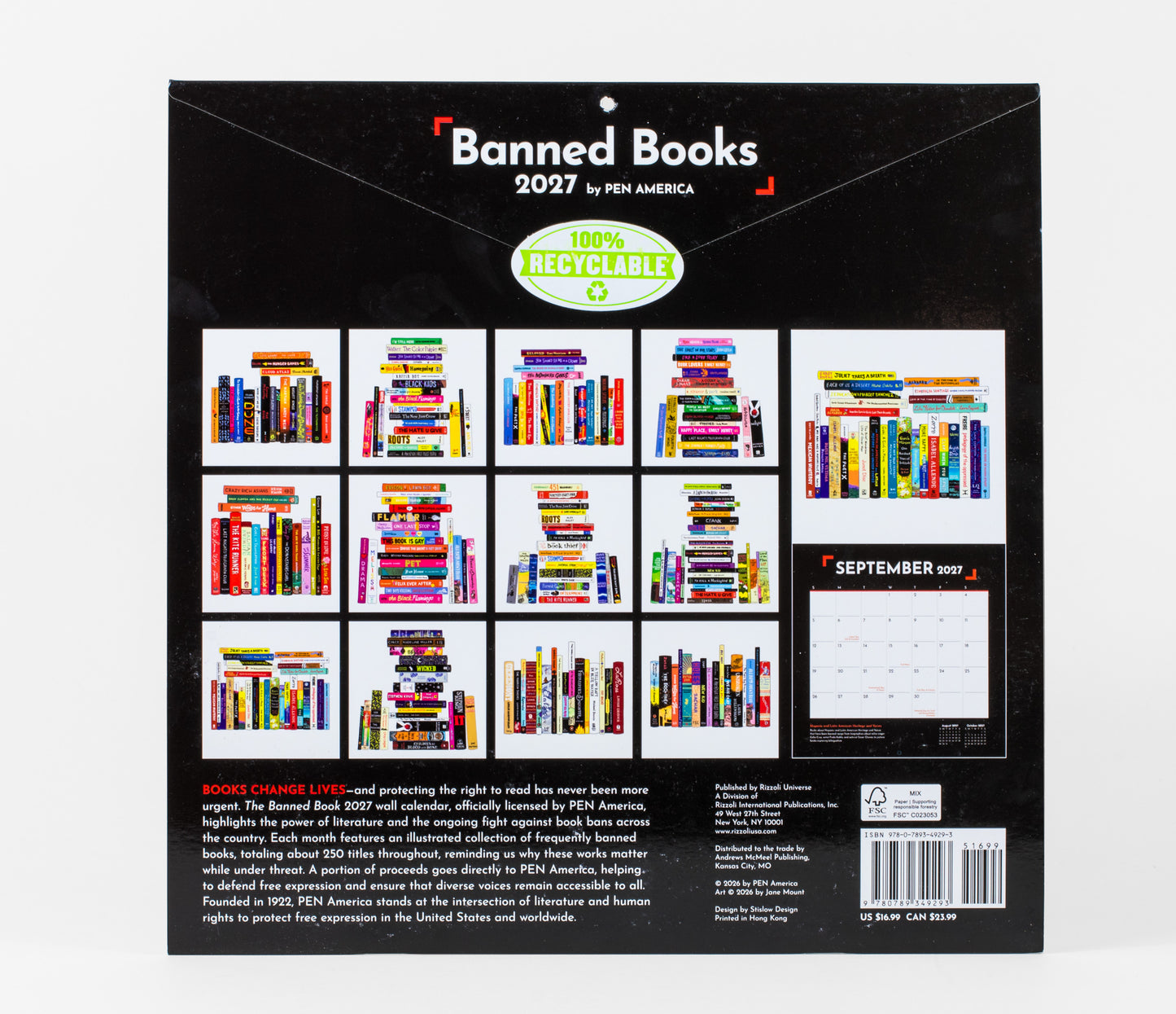 2027 Wall Calendar - Banned Books