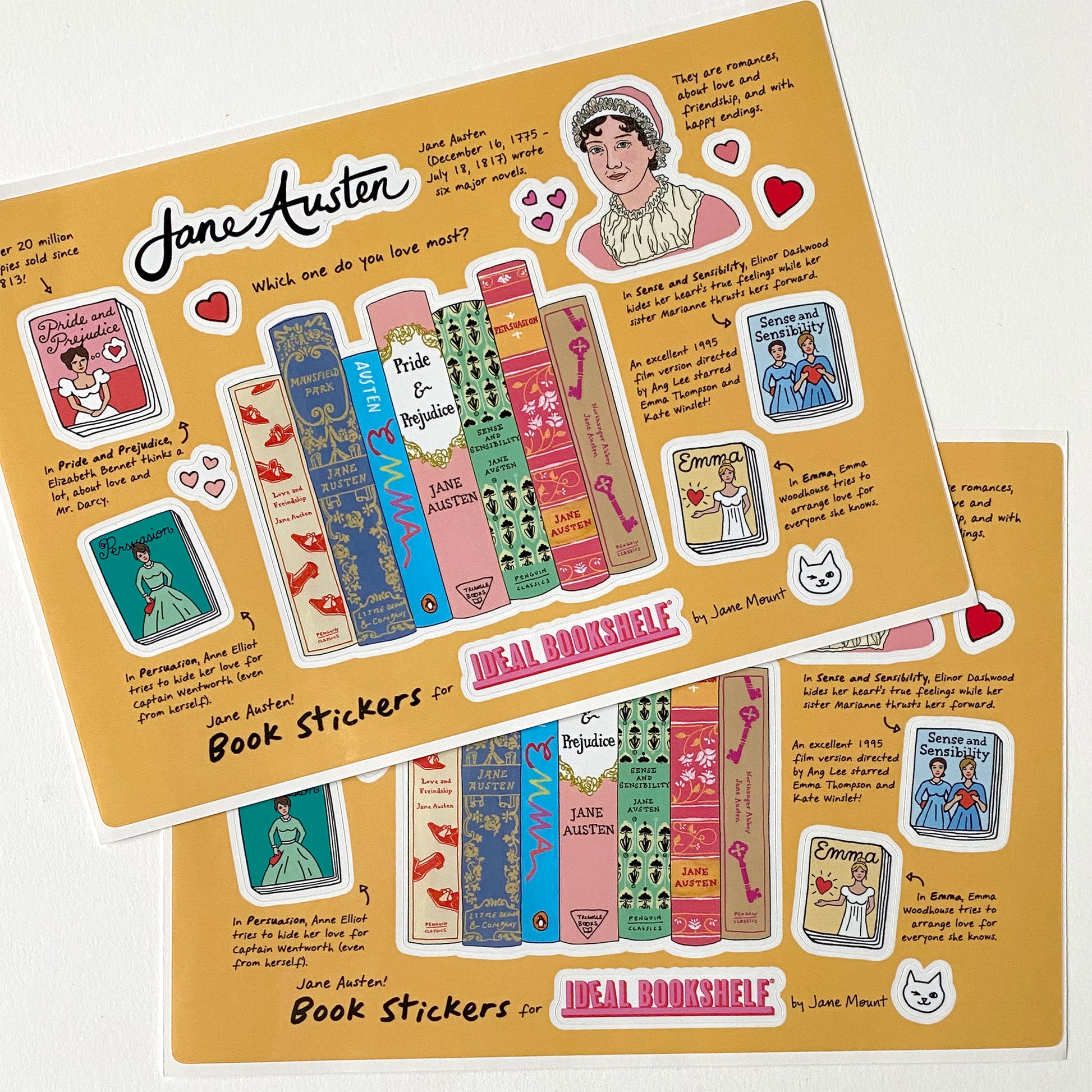 Sticker Sheets: Jane Austen – Ideal Bookshelf